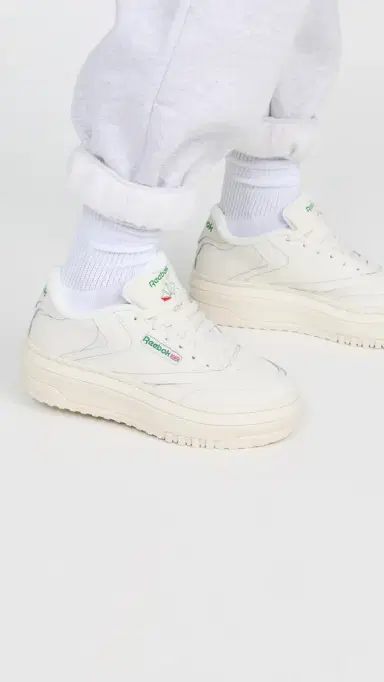 REEBOK Club C Extra Sneakers Chalk/Chalk/Glen Green 5 | Thumbnail 3
