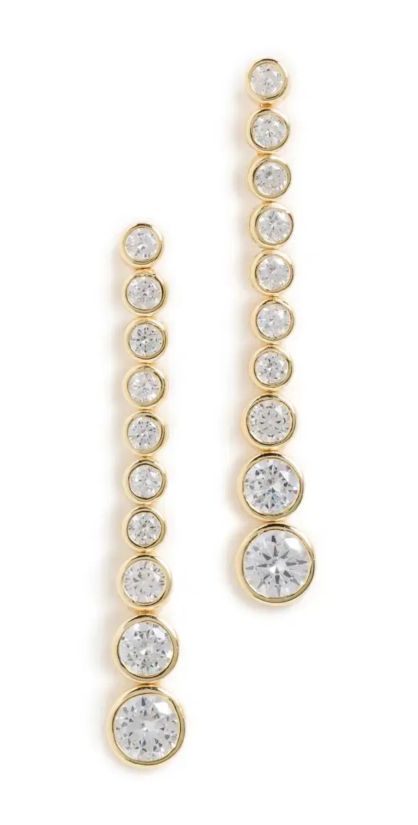 SHASHI Bezel Drop Earrings Gold One Size