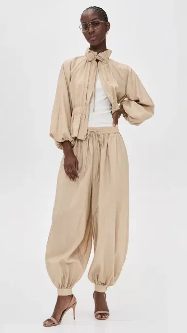 Cinq à Sept Tumbled Woven Verne Balloon Pants Khaki | Thumbnail 5