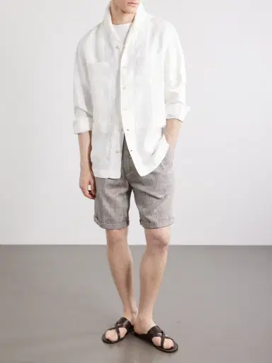 Brunello Cucinelli Guayabera Linen Overshirt - Men | Thumbnail 2