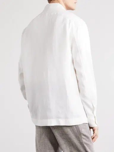 Brunello Cucinelli Guayabera Linen Overshirt - Men | Thumbnail 4