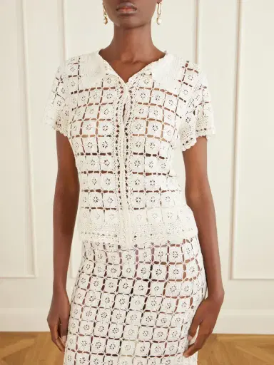 Calle Del Mar Crocheted Shirt | Thumbnail 3