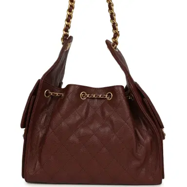 Chanel Chanel Small 25 Hobo Bag Brown Caviar Antique Gold Hardware | Thumbnail 4