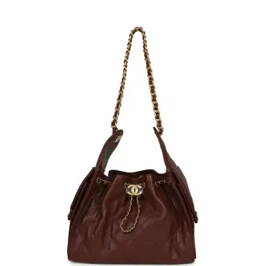 Chanel Chanel Small 25 Hobo Bag Brown Caviar Antique Gold Hardware | Thumbnail 7