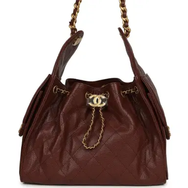 Chanel Chanel Small 25 Hobo Bag Brown Caviar Antique Gold Hardware | Thumbnail 1