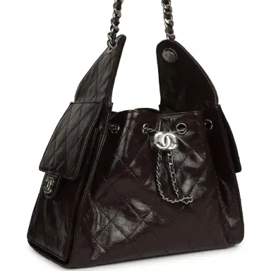 Chanel Chanel Small 25 Hobo Bag Dark Brown Shiny Aged Calfskin Silver Hardware | Thumbnail 2 Chanel Chanel Small 25 Hobo Bag Dark Brown Shiny Aged Calfskin Silver Hardware | Thumbnail 2