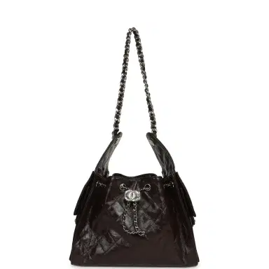 Chanel Chanel Small 25 Hobo Bag Dark Brown Shiny Aged Calfskin Silver Hardware | Thumbnail 6 Chanel Chanel Small 25 Hobo Bag Dark Brown Shiny Aged Calfskin Silver Hardware | Thumbnail 6