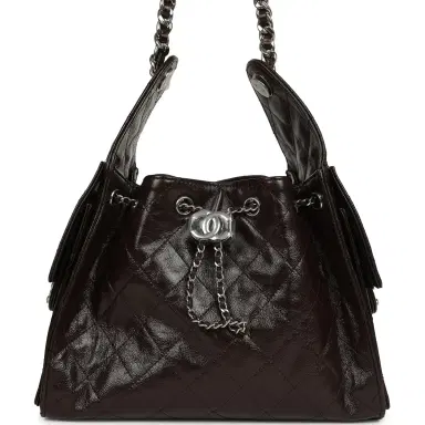 Chanel Chanel Small 25 Hobo Bag Dark Brown Shiny Aged Calfskin Silver Hardware | Thumbnail 1 Chanel Chanel Small 25 Hobo Bag Dark Brown Shiny Aged Calfskin Silver Hardware | Thumbnail 1