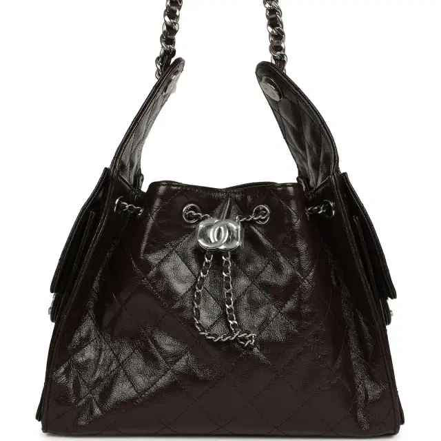 Chanel Chanel Small 25 Hobo Bag Dark Brown Shiny Aged Calfskin Silver Hardware