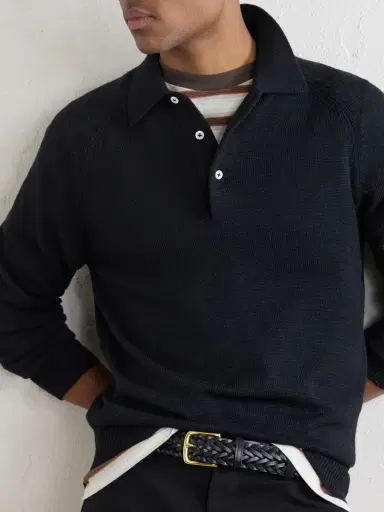 Drake's Knitted Merino Wool Polo Shirt - Men | Thumbnail 5 Drake's Knitted Merino Wool Polo Shirt - Men | Thumbnail 5