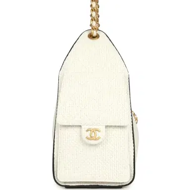 Chanel Chanel Small 25 Hobo Bag White Raffia and Black Calfskin Antique Gold Hardware | Thumbnail 3 Chanel Chanel Small 25 Hobo Bag White Raffia and Black Calfskin Antique Gold Hardware | Thumbnail 3