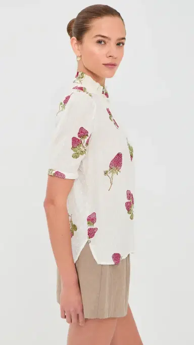 Alix of Bohemia Winnie Strawberry Dot Shirt Off-White | Thumbnail 4 Alix of Bohemia Winnie Strawberry Dot Shirt Off-White | Thumbnail 4