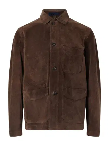 Drake's Suede Chore Jacket - Men | Thumbnail 1 Drake's Suede Chore Jacket - Men | Thumbnail 1