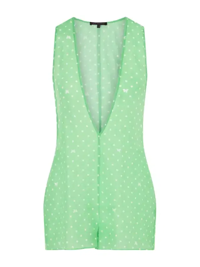 Kiki de Montparnasse Kiki Polka-dot Cotton And Silk-blend Coverup