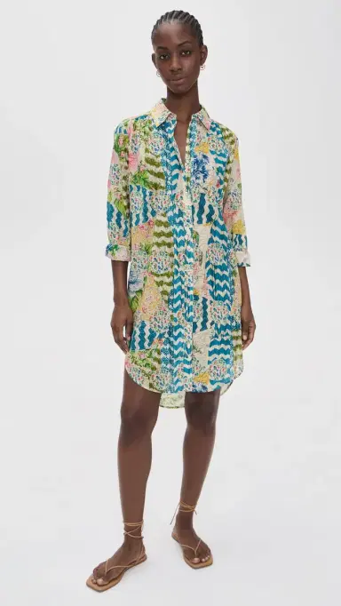 HUNTER BELL Flora Coverup Dress Morning Glory S | Thumbnail 2