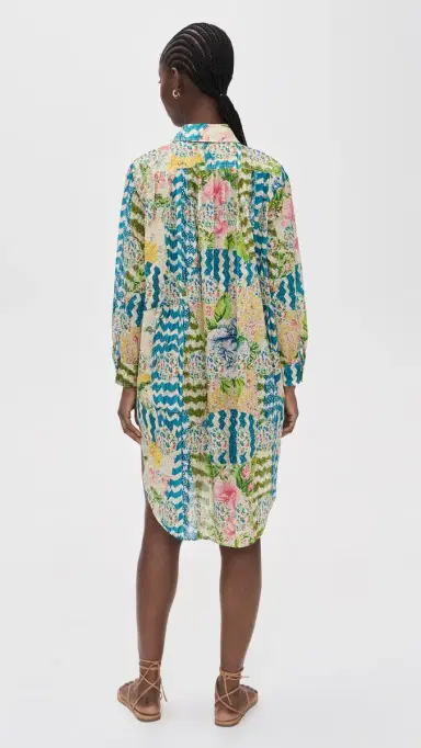 HUNTER BELL Flora Coverup Dress Morning Glory S | Thumbnail 3
