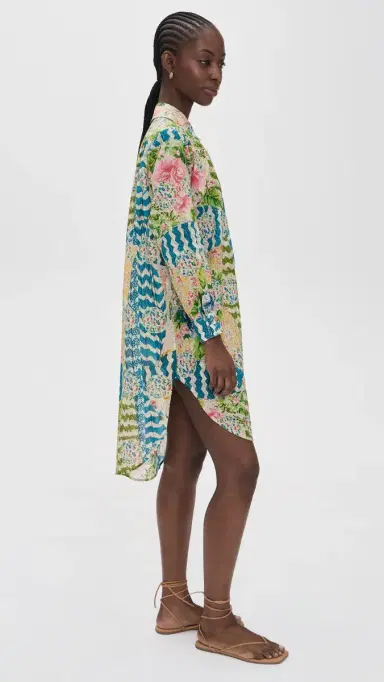 HUNTER BELL Flora Coverup Dress Morning Glory S | Thumbnail 4