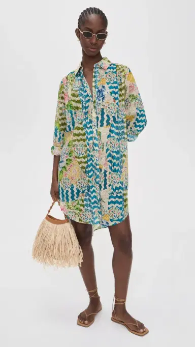 HUNTER BELL Flora Coverup Dress Morning Glory S | Thumbnail 5
