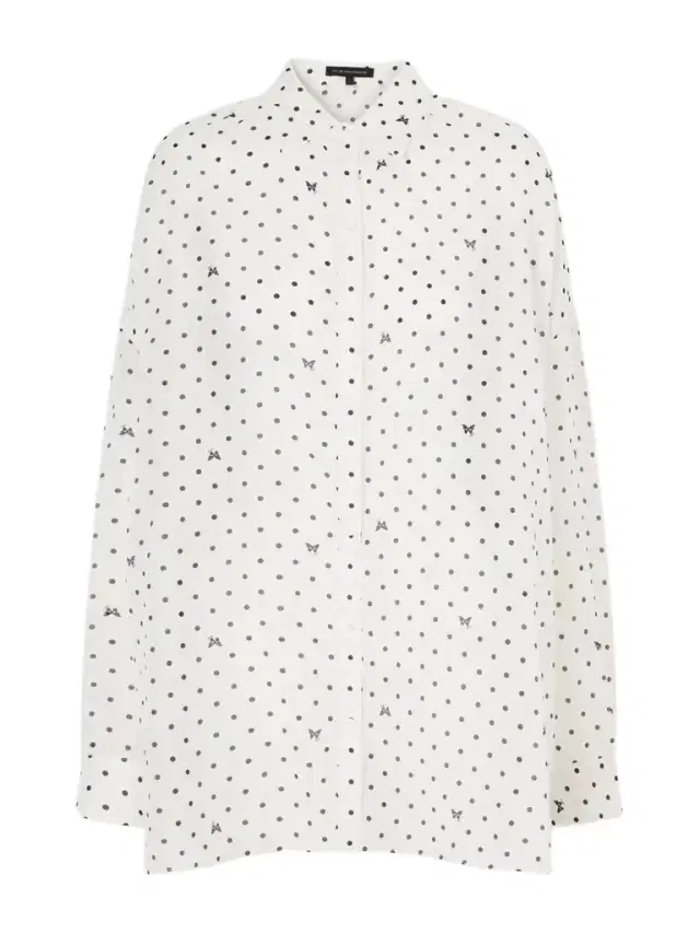 Kiki de Montparnasse Kiki Polka-dot Cotton And Silk-blend Shirt