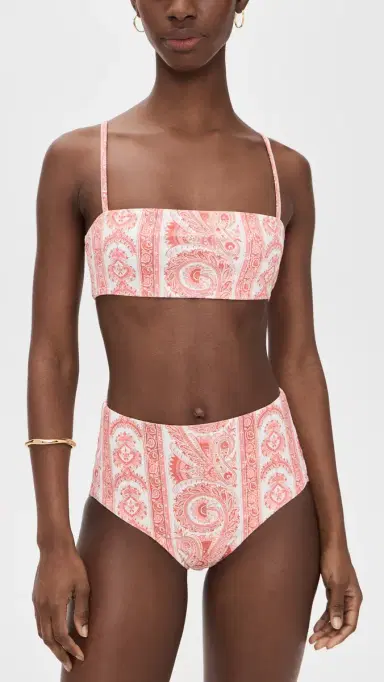 Hill House Home The Juno Bikini Set Corsica Paisley Coral S | Thumbnail 2