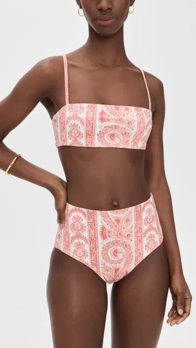 Hill House Home The Juno Bikini Set Corsica Paisley Coral S | Thumbnail 5