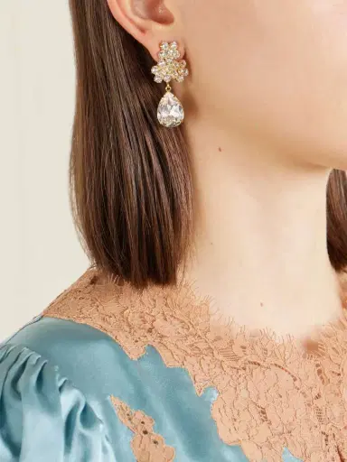 Jennifer Behr Lauretta Gold-tone Crystal Earrings | Thumbnail 4