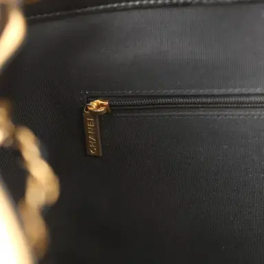 Chanel Chanel Small Coco Base Hobo Bag Brown Suede and Black Shiny Lambskin Brushed Gold Hardware | Thumbnail 11