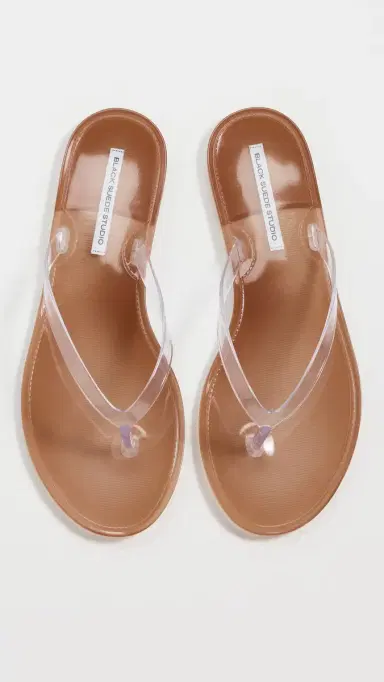 Black Suede Studio Crystal Jelly Flip Flops Old Rose/Clear 39 | Thumbnail 5 Black Suede Studio Crystal Jelly Flip Flops Old Rose/Clear 39 | Thumbnail 5