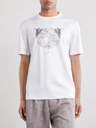 Brunello Cucinelli Logo-Print Cotton-Jersey T-Shirt - Men | Thumbnail 3 Brunello Cucinelli Logo-Print Cotton-Jersey T-Shirt - Men | Thumbnail 3