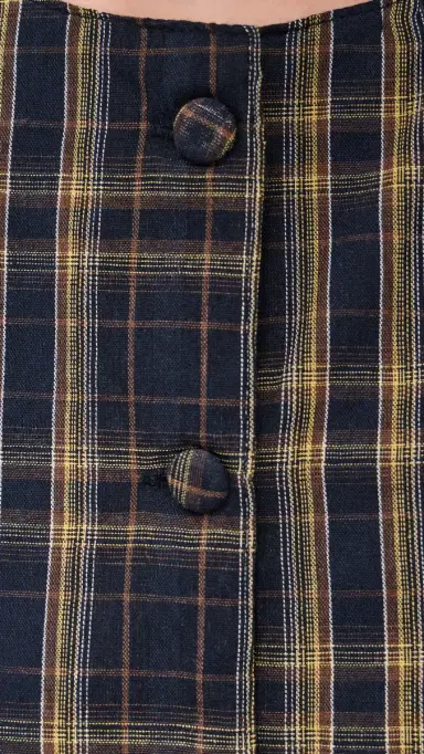 Lioness Femme Blouse Navy Lemon Plaid | Thumbnail 6