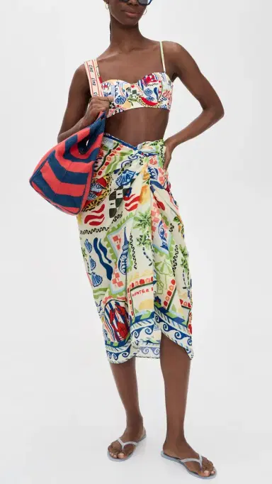 Hunter Bell Coastal Conversation Sarong Coastal Conversation One Size | Thumbnail 5