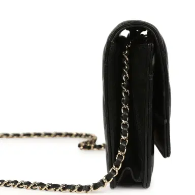 Chanel Chanel Wallet On Chain WOC Black Lambskin Light Gold Hardware | Thumbnail 4 Chanel Chanel Wallet On Chain WOC Black Lambskin Light Gold Hardware | Thumbnail 4