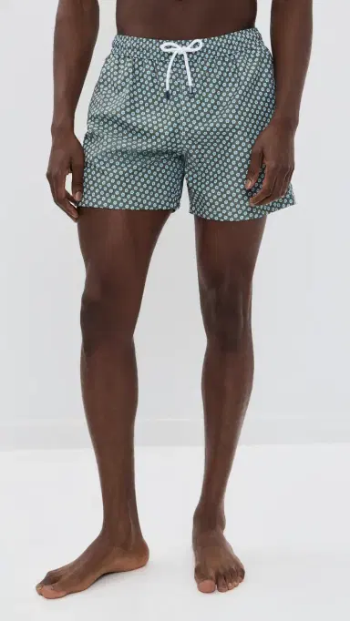 Fedeli adeira Swim Trunks 5 Olive Floral Print | Thumbnail 2