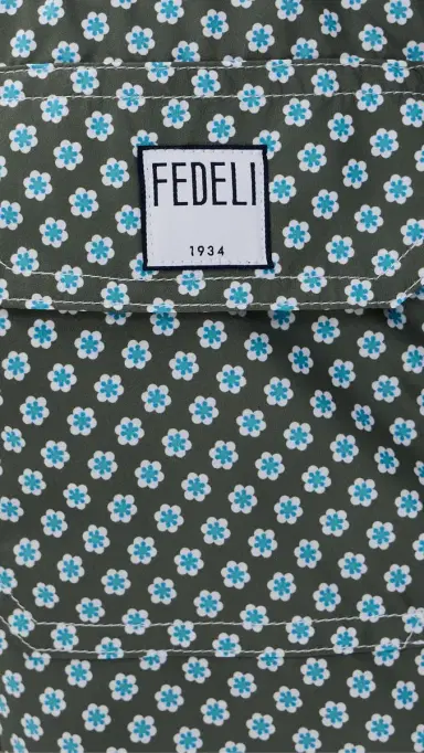 Fedeli adeira Swim Trunks 5 Olive Floral Print | Thumbnail 6