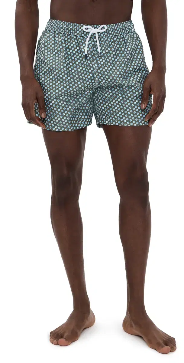 adeira Swim Trunks 5 Olive Floral Print