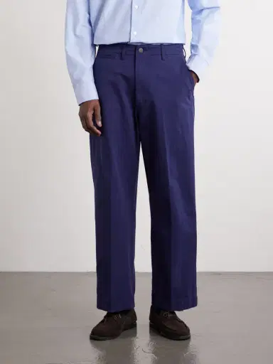 Beams Plus Straight-Leg Herringbone Cotton Trousers - Men | Thumbnail 3
