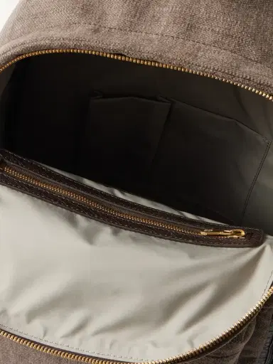 Brunello Cucinelli Leather-Trimmed Woven Backpack - Men | Thumbnail 6 Brunello Cucinelli Leather-Trimmed Woven Backpack - Men | Thumbnail 6