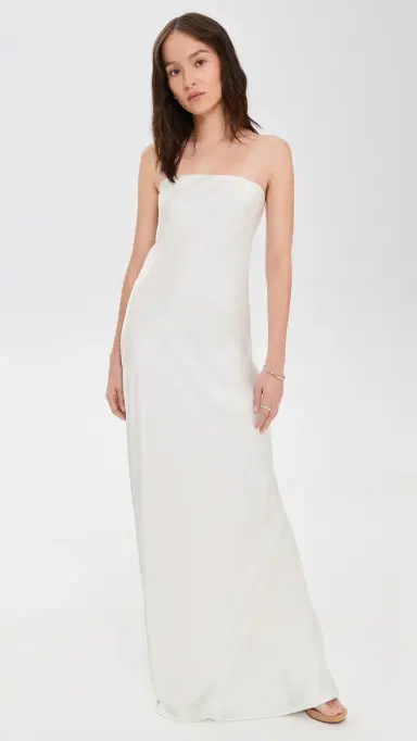 Norma Kamali Bias Strapless Gown Porcelain M | Thumbnail 2 Norma Kamali Bias Strapless Gown Porcelain M | Thumbnail 2