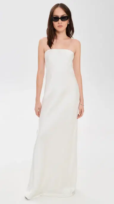 Norma Kamali Bias Strapless Gown Porcelain M | Thumbnail 5 Norma Kamali Bias Strapless Gown Porcelain M | Thumbnail 5