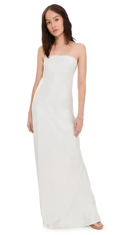 Norma Kamali Bias Strapless Gown Porcelain M | Thumbnail 1 Norma Kamali Bias Strapless Gown Porcelain M | Thumbnail 1