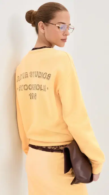 Acne Studios Pullover Sweatshirt Light Yellow S/M | Thumbnail 2