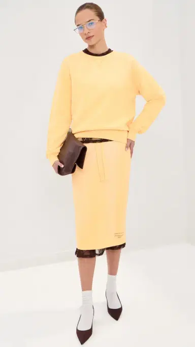 Acne Studios Pullover Sweatshirt Light Yellow S/M | Thumbnail 5