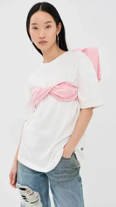 AREA Taffeta Knot T-Shirt White | Thumbnail 2 AREA Taffeta Knot T-Shirt White | Thumbnail 2