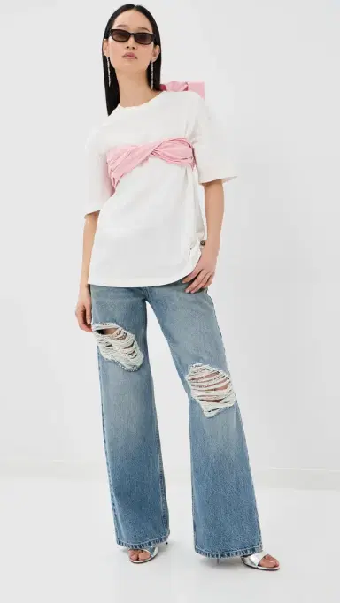 AREA Taffeta Knot T-Shirt White | Thumbnail 5 AREA Taffeta Knot T-Shirt White | Thumbnail 5