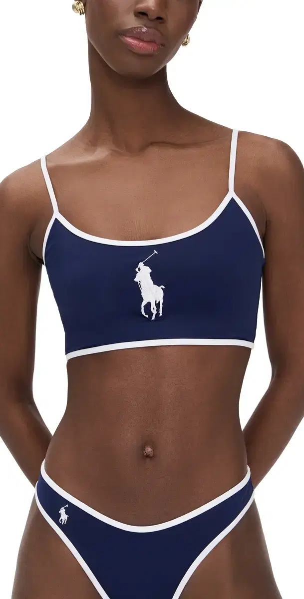 Crop Bikini Cami Navy Blue