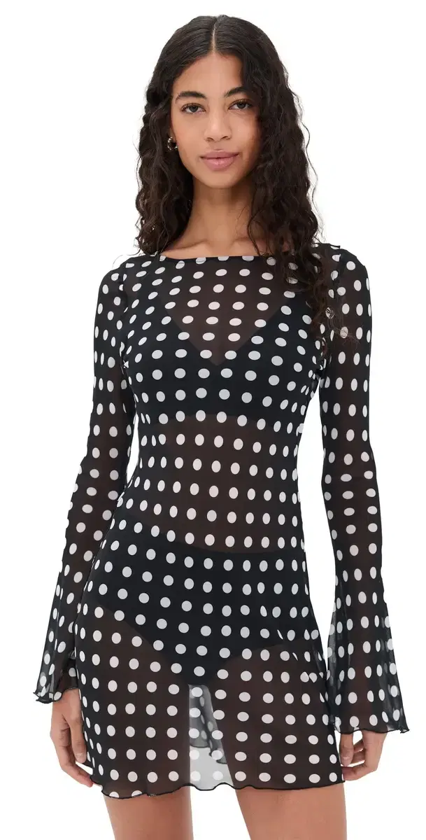 The Britain Dress Black and White Dot