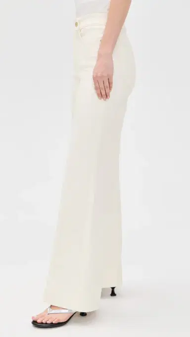 GOOD AMERICAN Good Waist Palazzo Jeans Cotton White 16 | Thumbnail 4