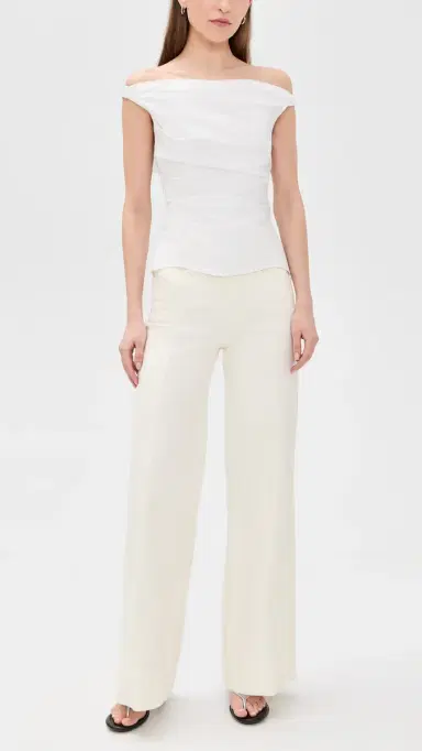 GOOD AMERICAN Good Waist Palazzo Jeans Cotton White 16 | Thumbnail 5