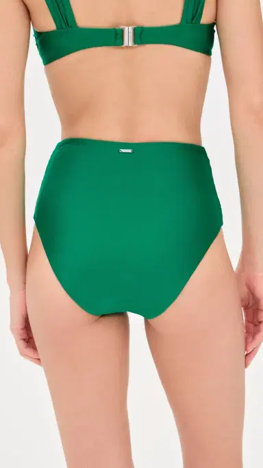SIMKHAI Teya High Waisted Bikini Bottoms Kelly Green | Thumbnail 3