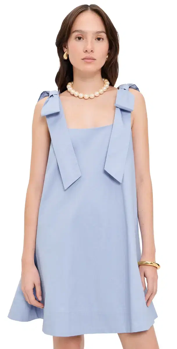 Bow Sleeveless ini Dress Powder Blue